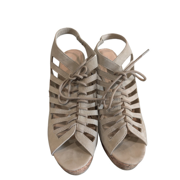 Taupe Cork Heel size 9.5 - Picture 3 of 7